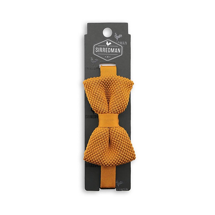 knitted bow tie cognac