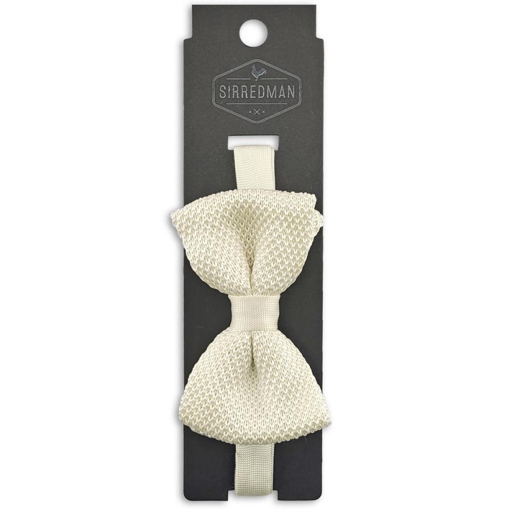 knitted bow tie ivory white - 2