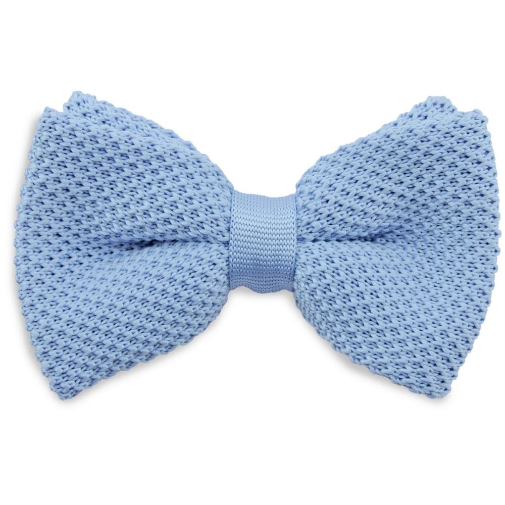knitted bow tie light blue - 1
