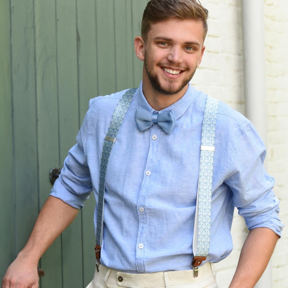 knitted bow tie light blue - 2