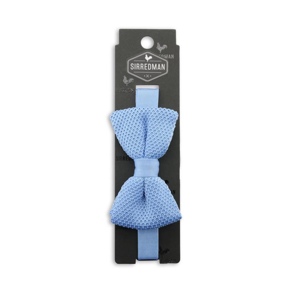 knitted bow tie light blue - 3
