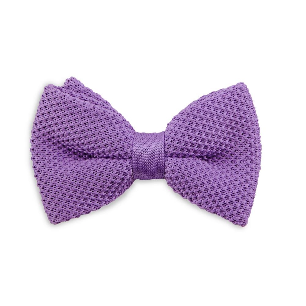 knitted bow tie lilac - 1