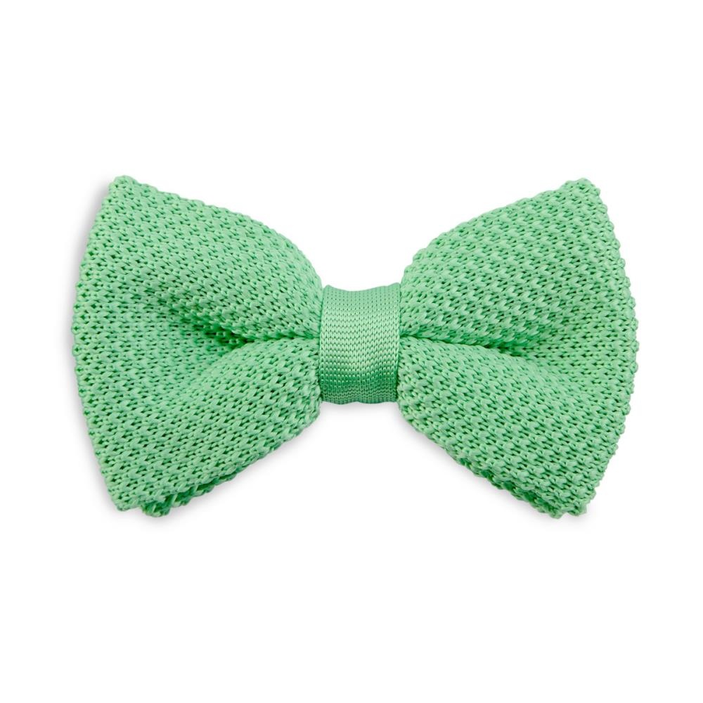 knitted bow tie mint green - 1