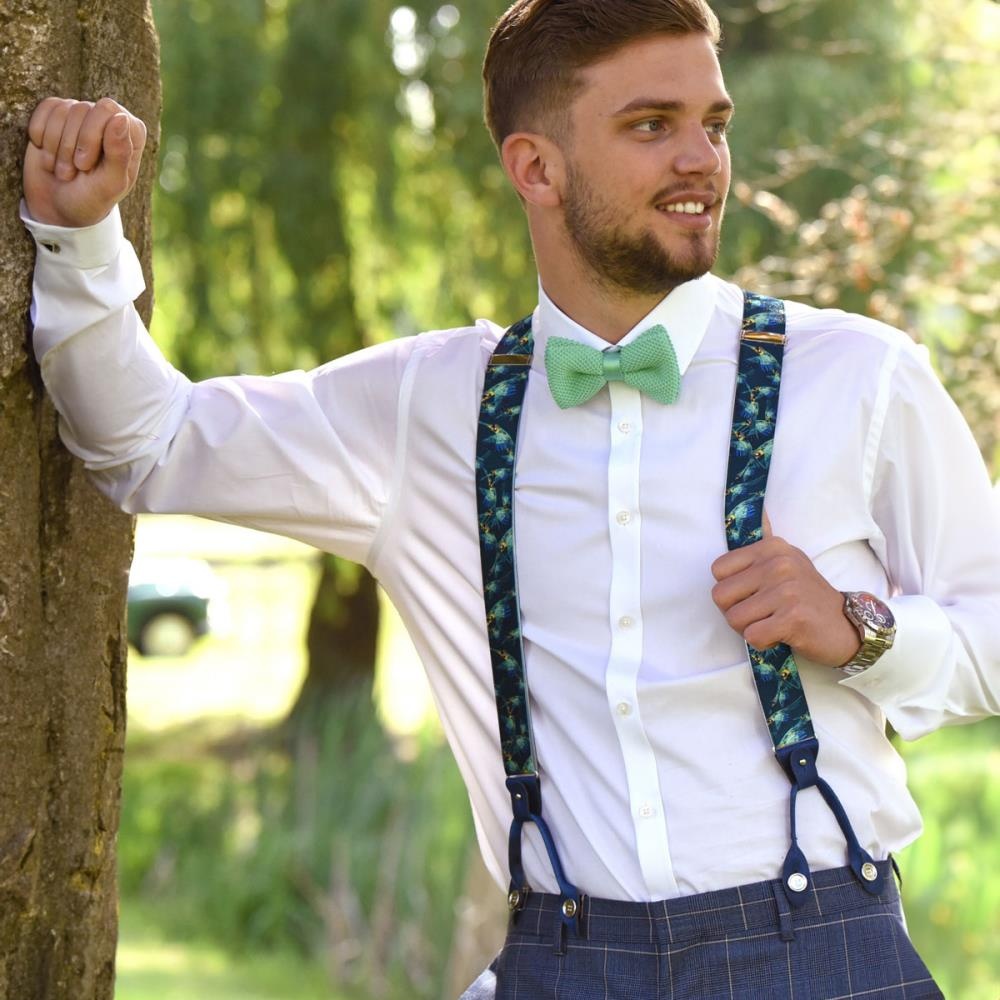knitted bow tie mint green - 4