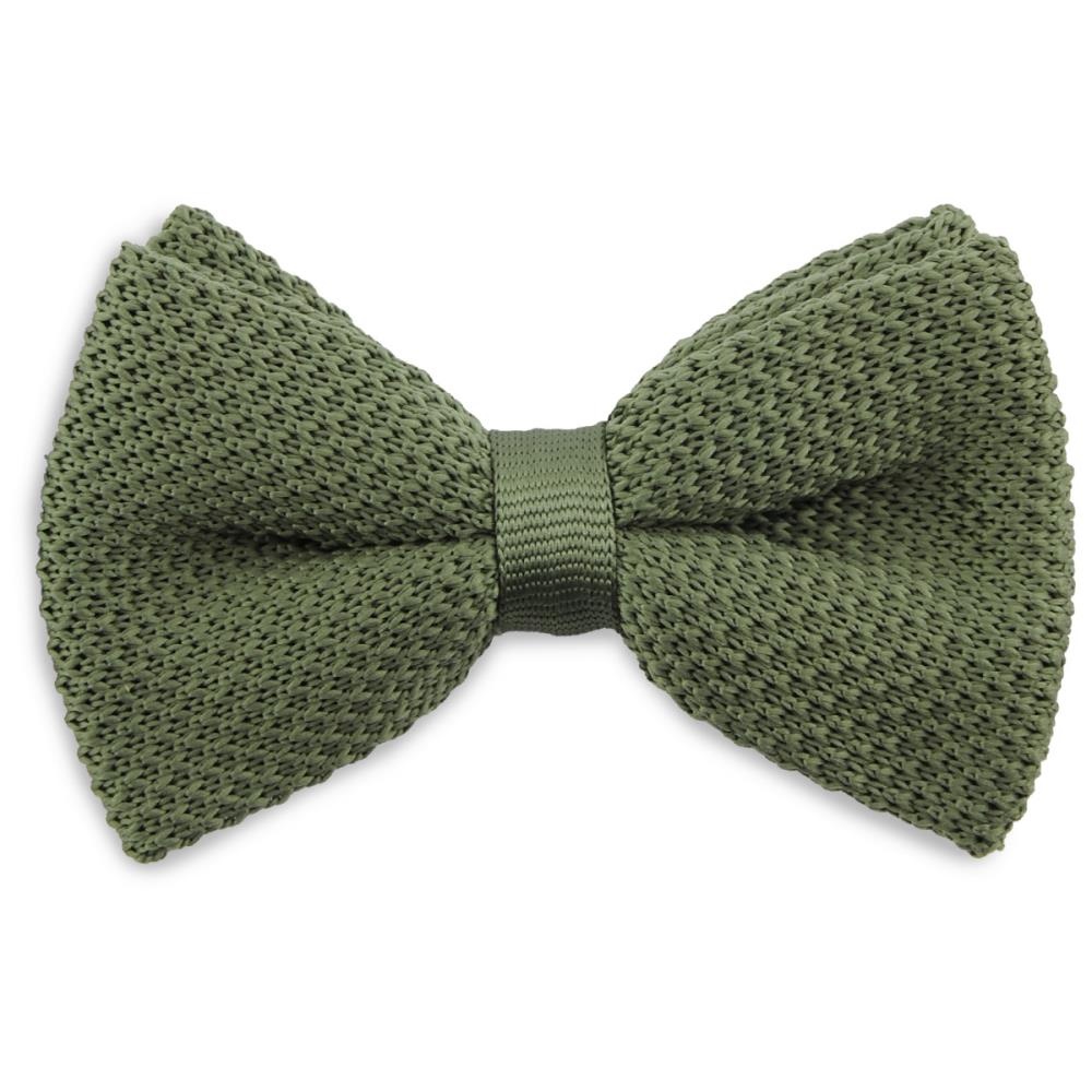 knitted bow tie moss green - 1