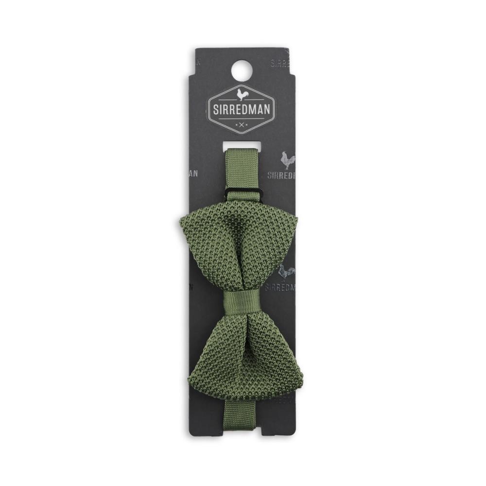 knitted bow tie moss green - 3
