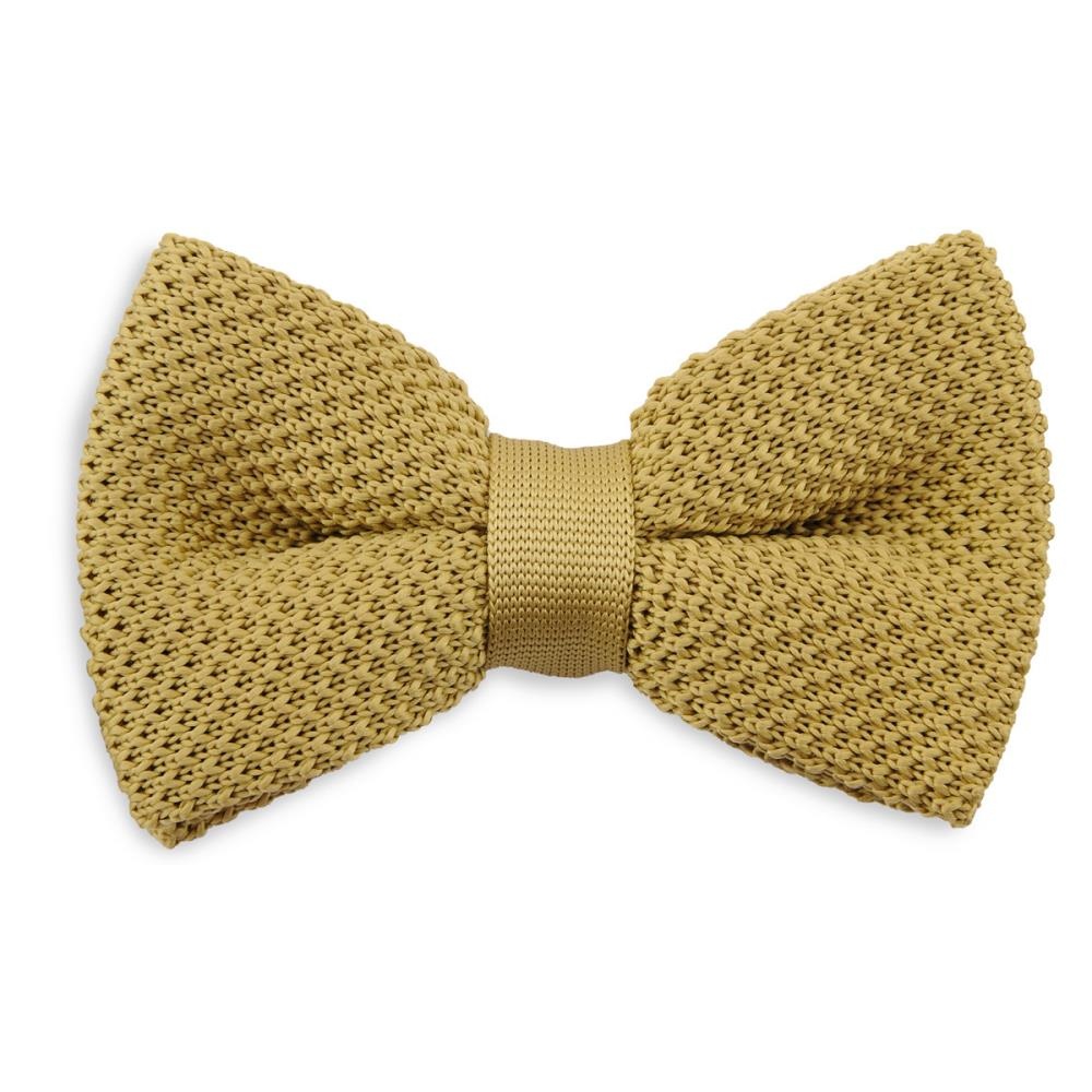 knitted bow tie mustard - 1