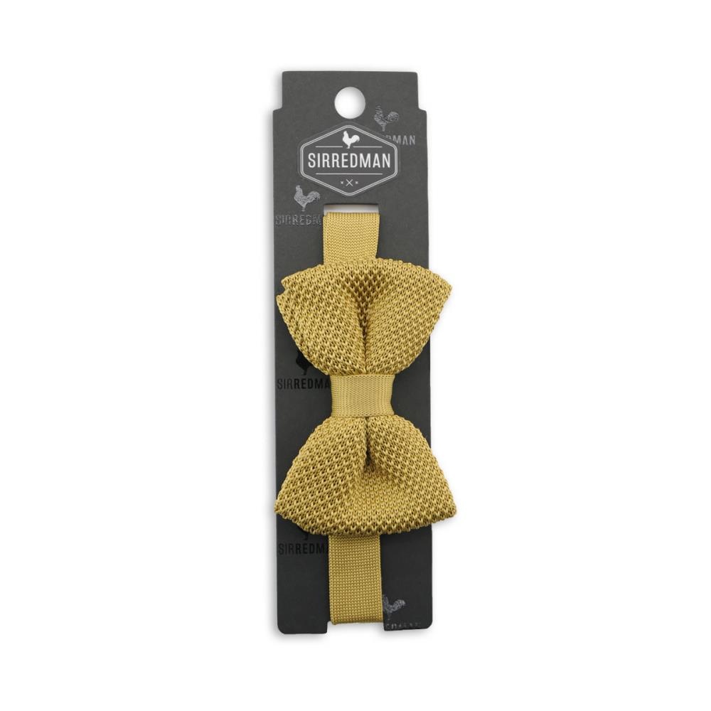 knitted bow tie mustard - 3
