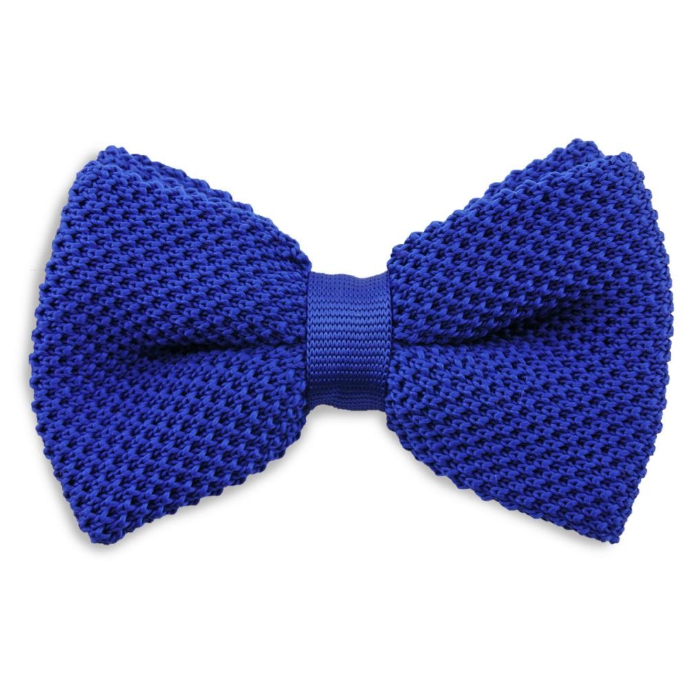 knitted bow tie royal blue - 1
