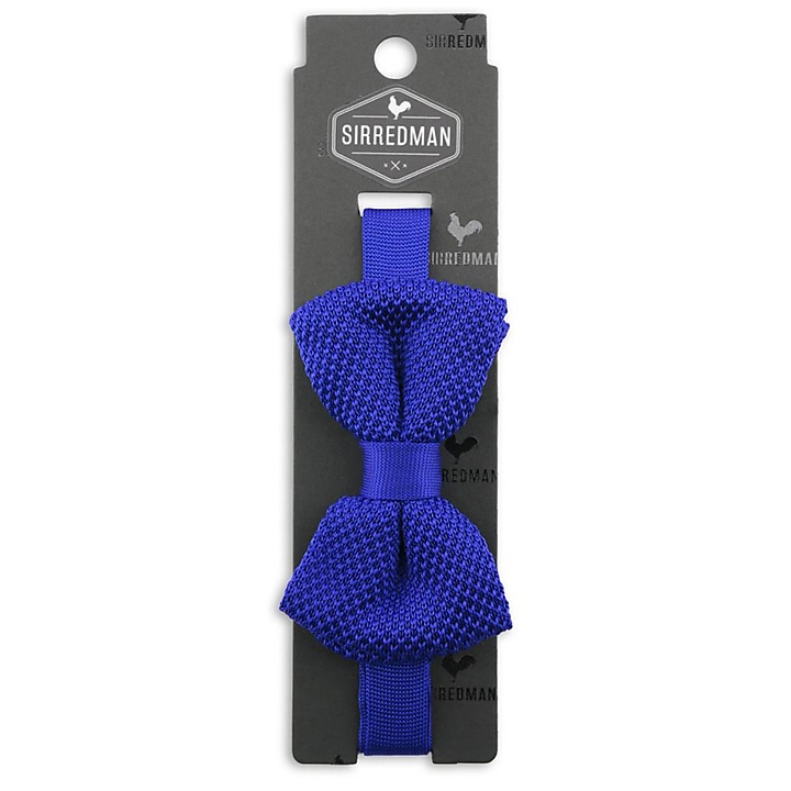 knitted bow tie royal blue