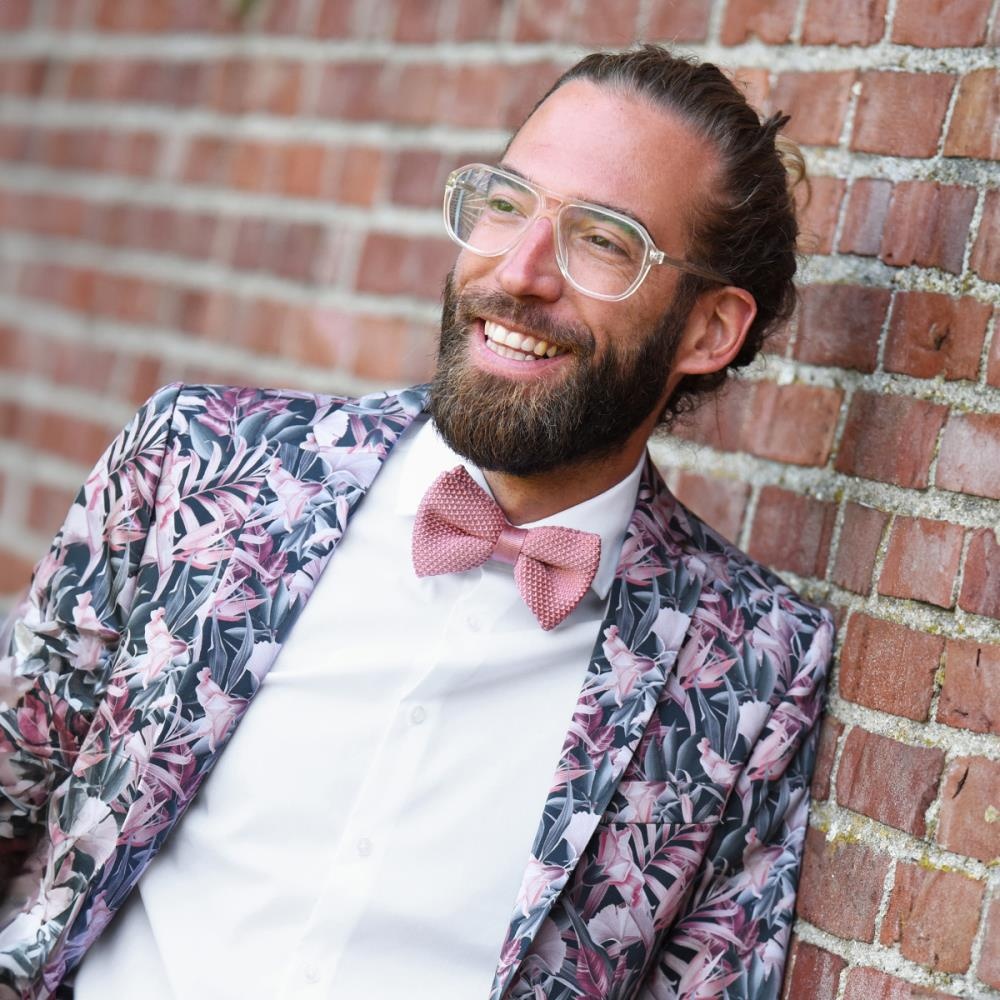 knitted bow tie soft pink - 3