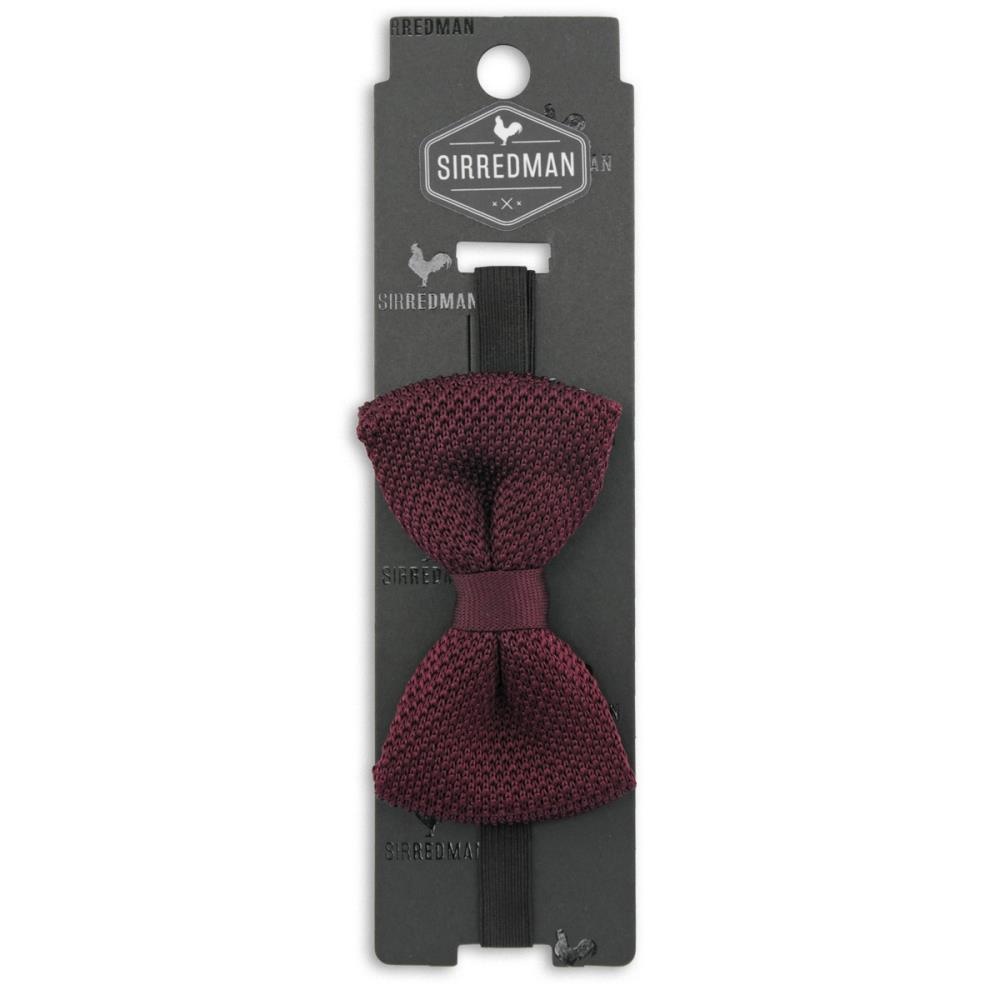 knitted kids bow tie aubergine - 3