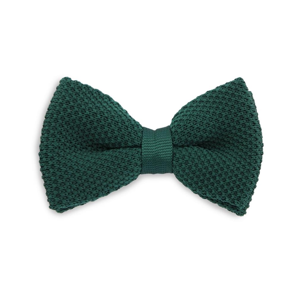 knitted kids bow tie bottle green - 1