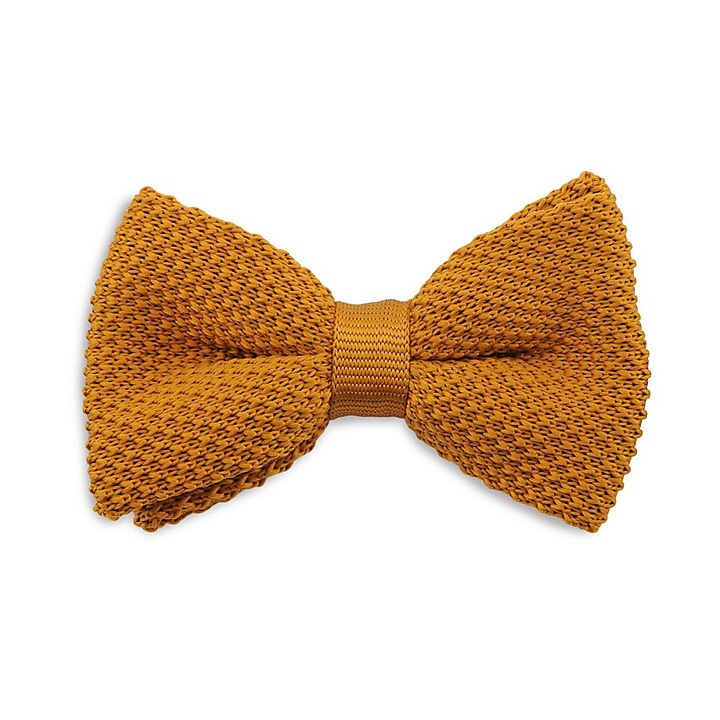 knitted kids bow tie cognac