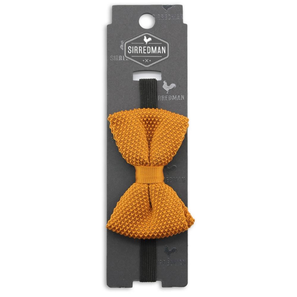 knitted kids bow tie cognac - 3