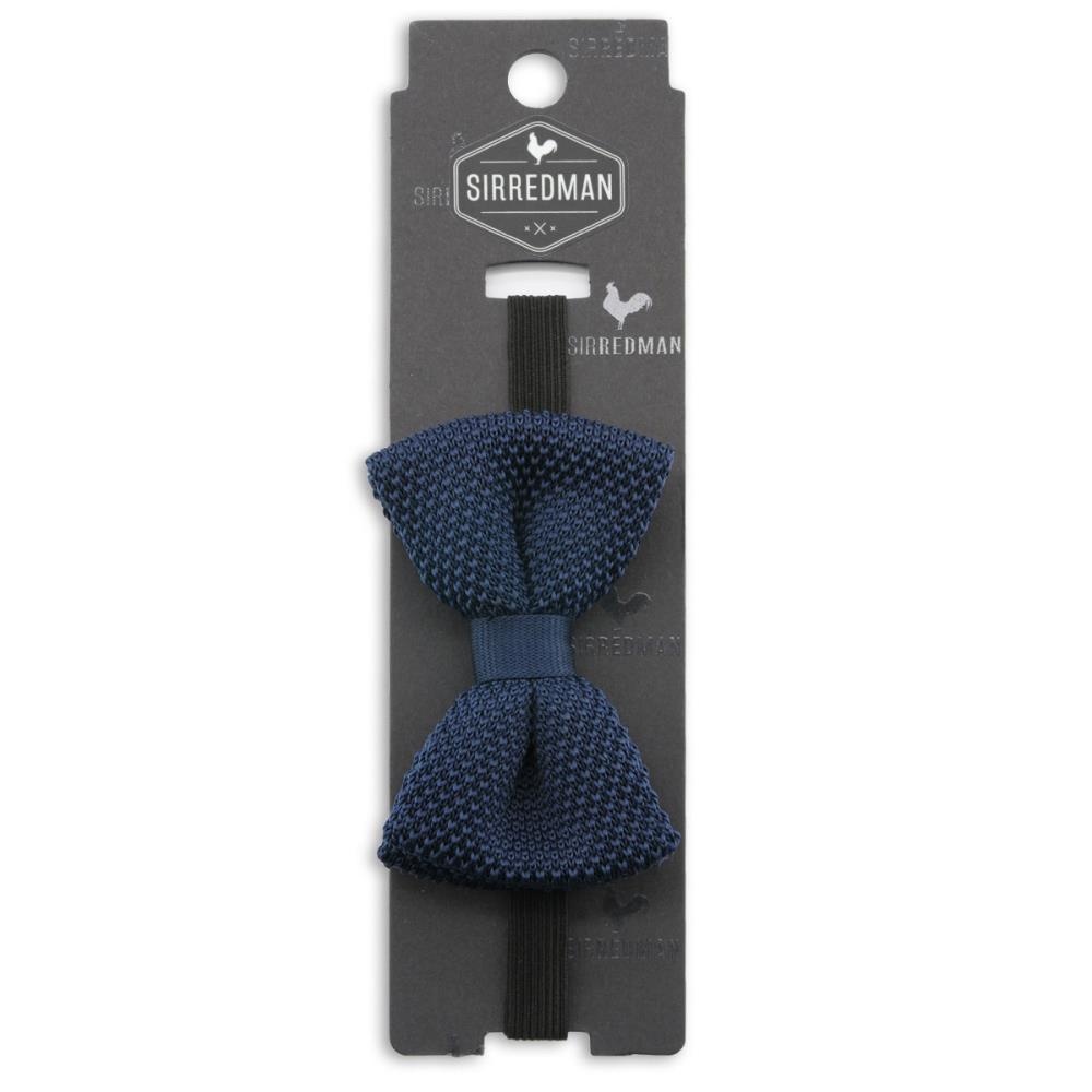 knitted kids bow tie dark blue - 4