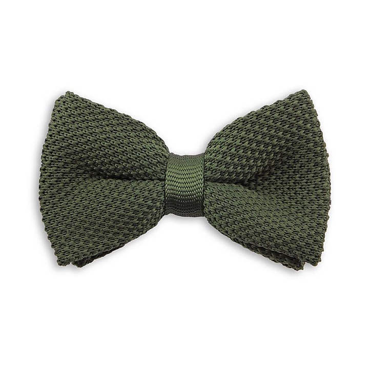 knitted kids bow tie forest green