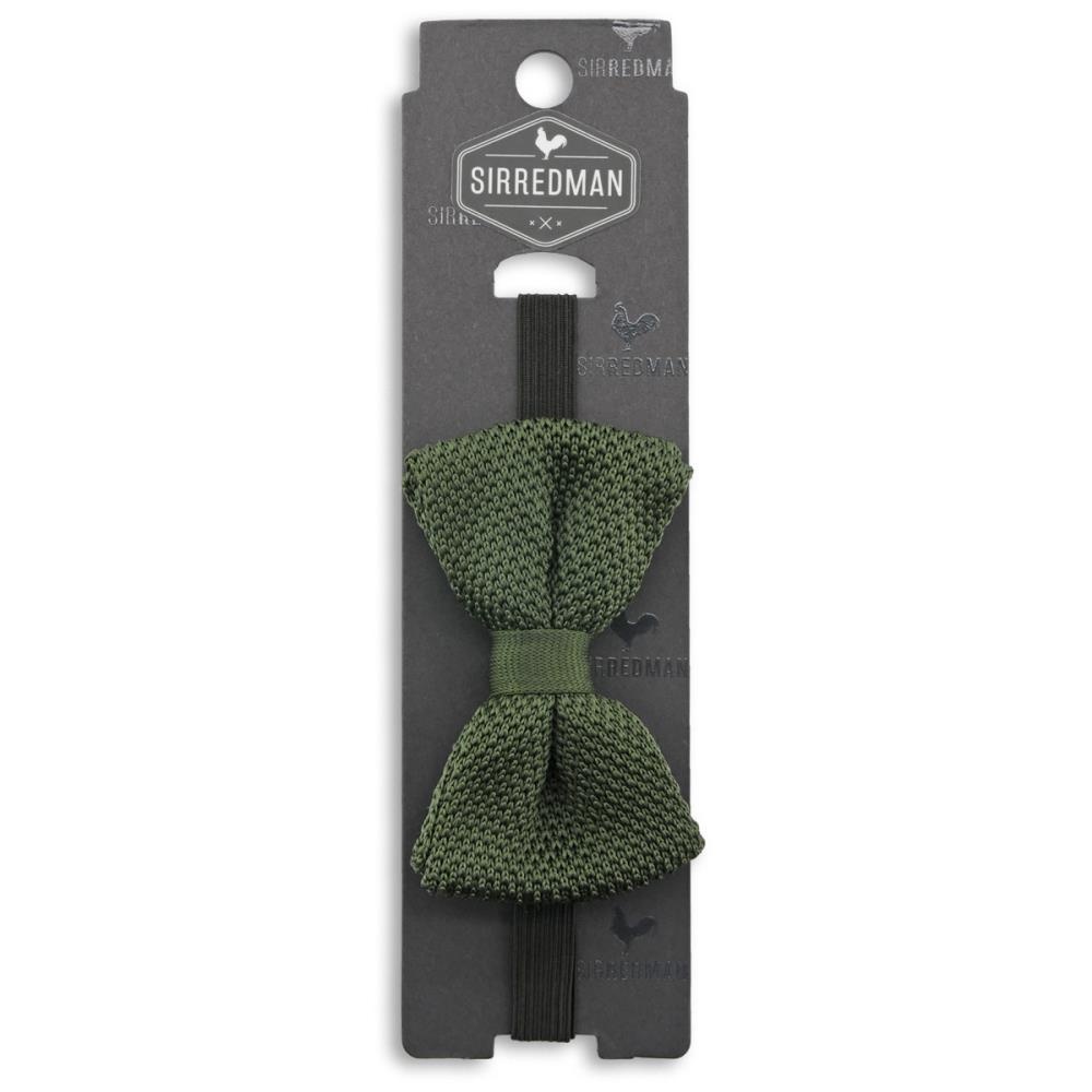 knitted kids bow tie forest green - 3