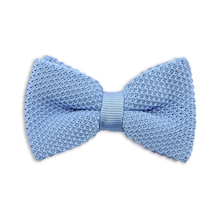 knitted kids bow tie light blue