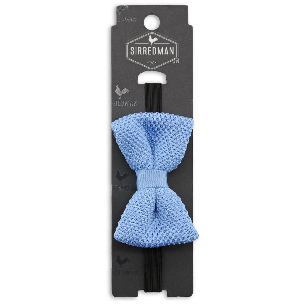 knitted kids bow tie light blue - 3