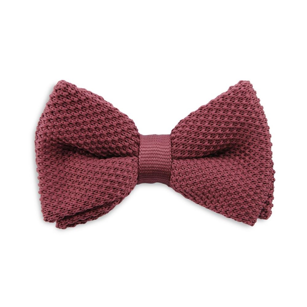 knitted kids bow tie mauve - 2