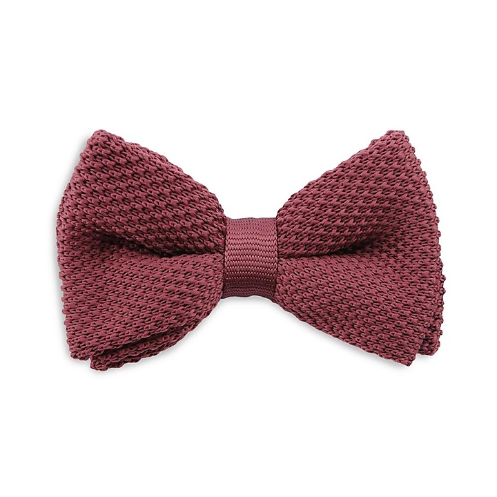 knitted kids bow tie mauve