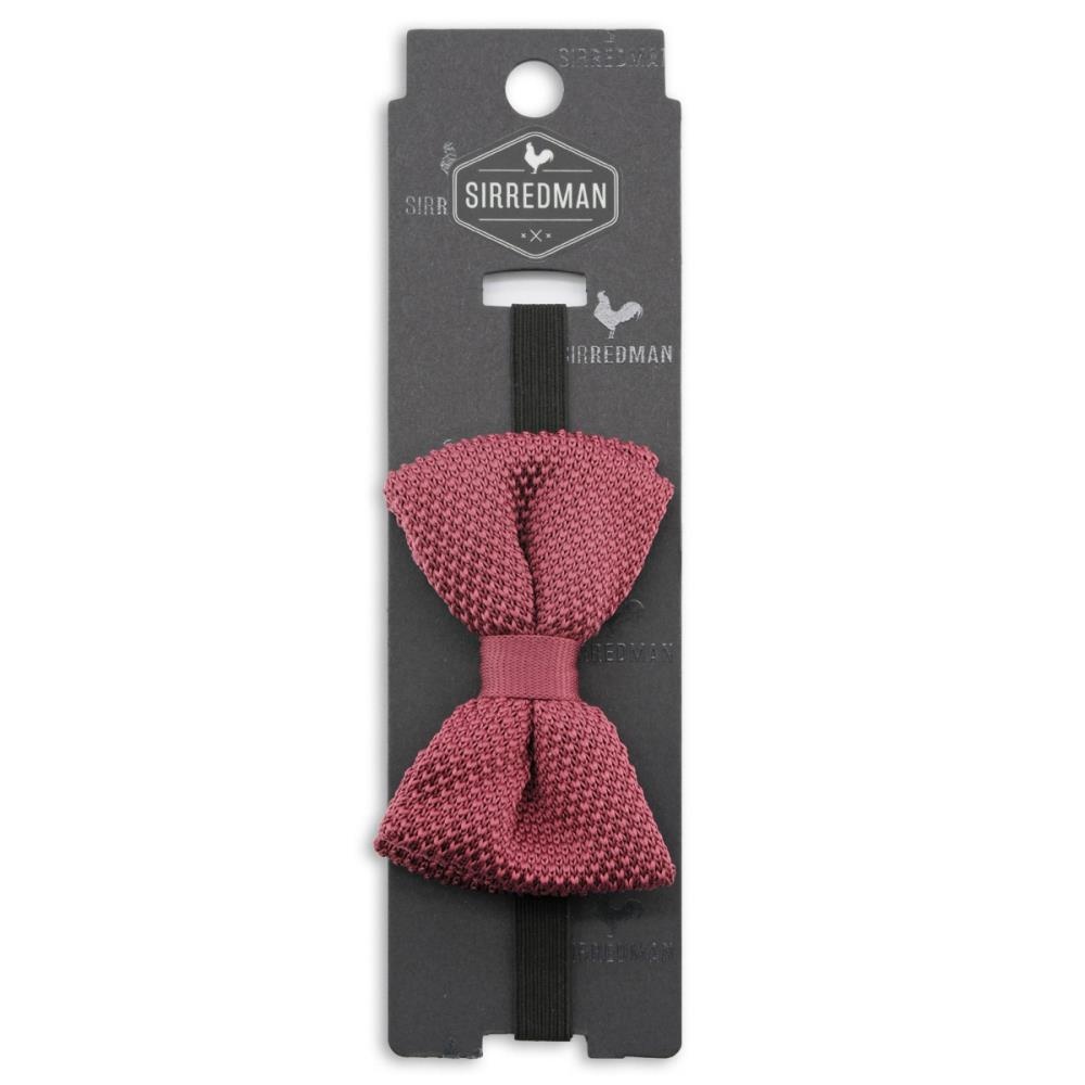 knitted kids bow tie mauve - 3