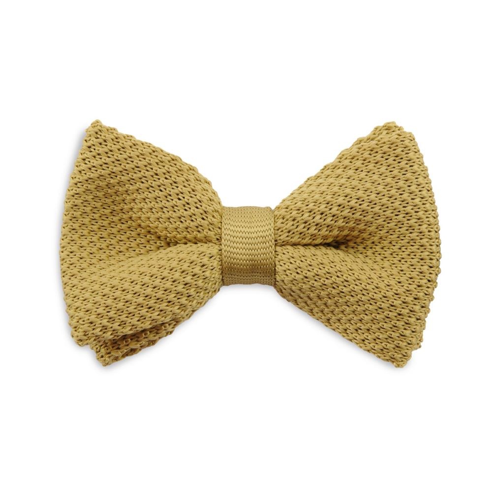 knitted kids bow tie mustard - 1