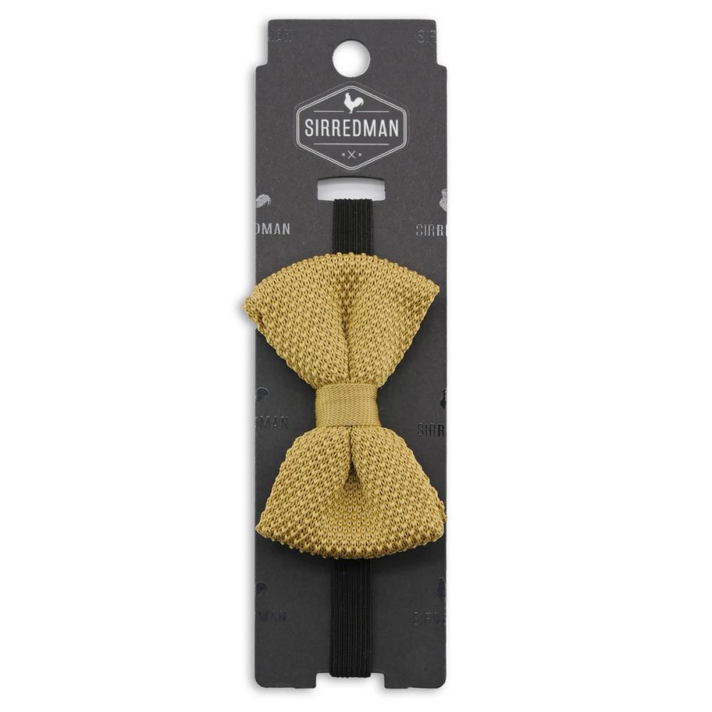knitted kids bow tie mustard - 3