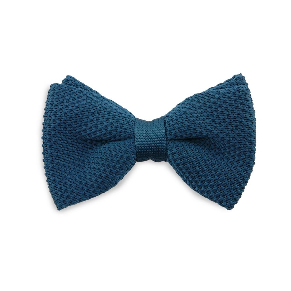 knitted kids bow tie petrol - 1