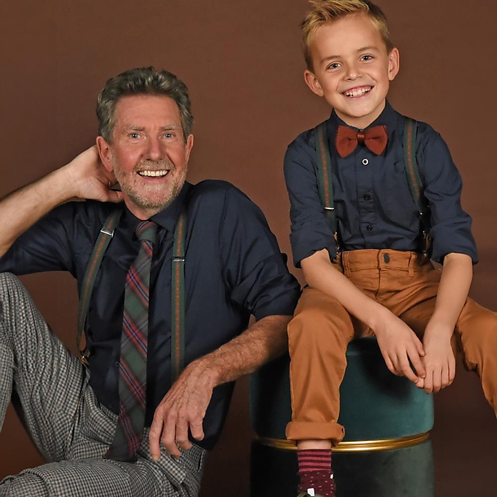 knitted kids bow tie rust brown
