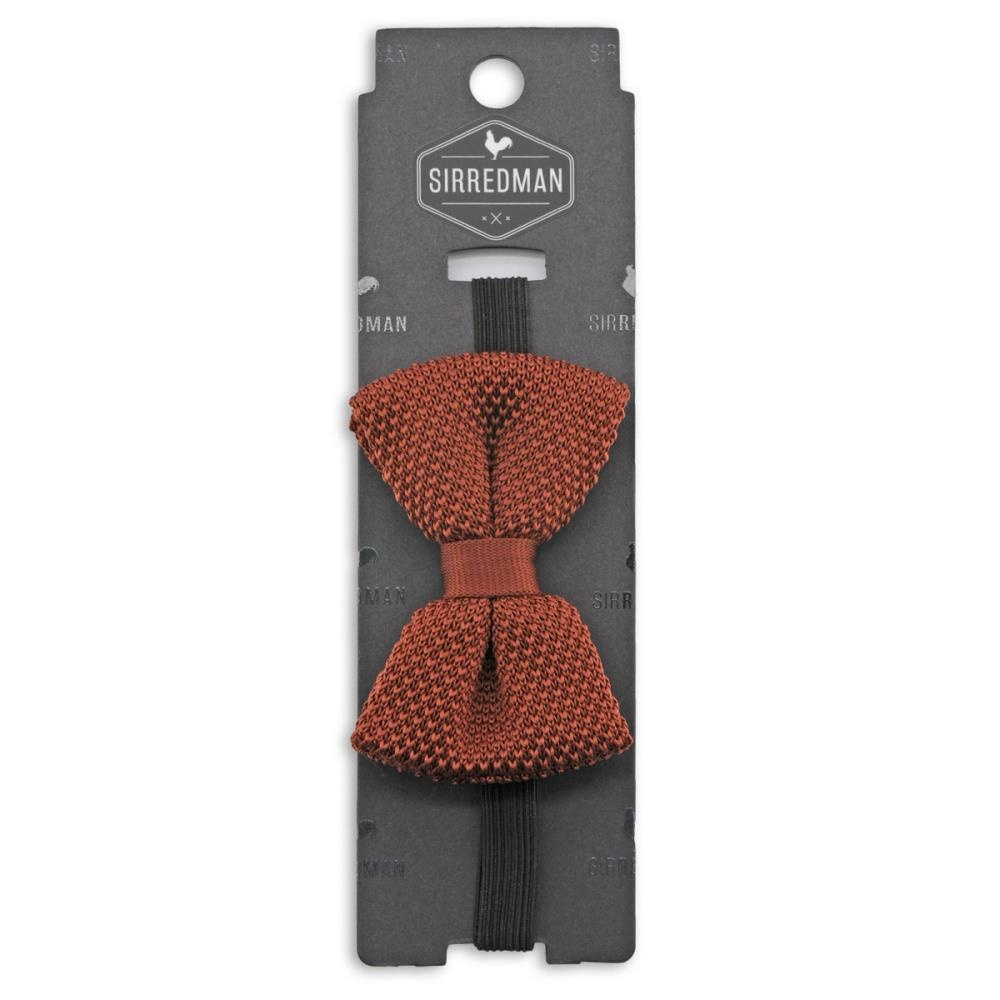knitted kids bow tie rust brown - 3