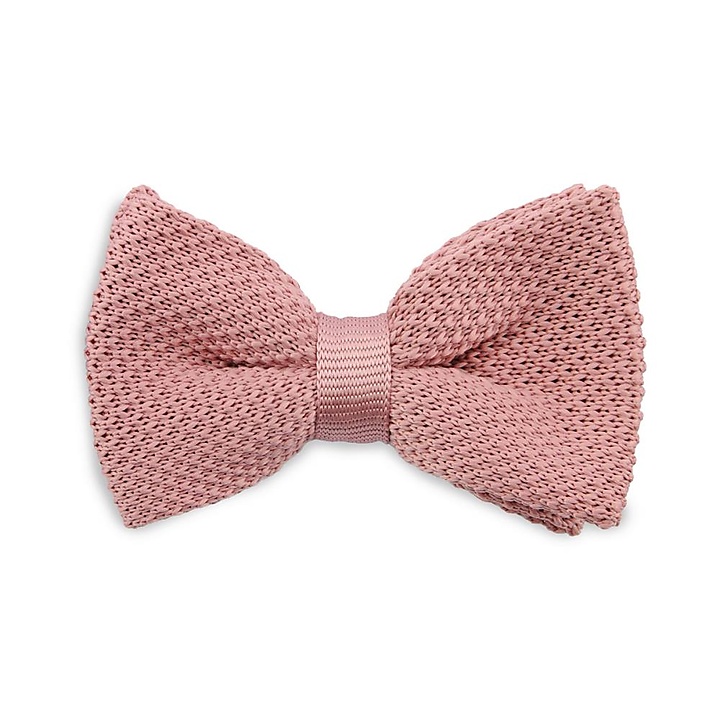 knitted kids bow tie soft pink