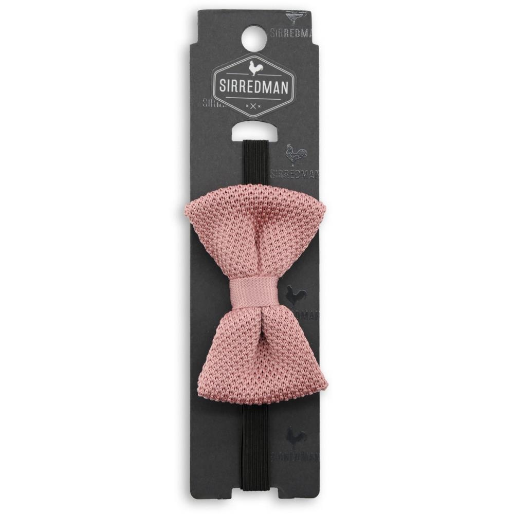 knitted kids bow tie soft pink - 3
