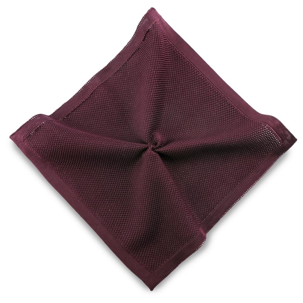 knitted pocket square aubergine - 1