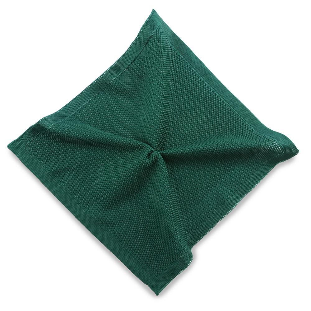 knitted pocket square bottle green - 1