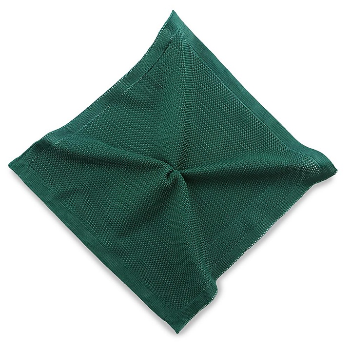 knitted pocket square bottle green