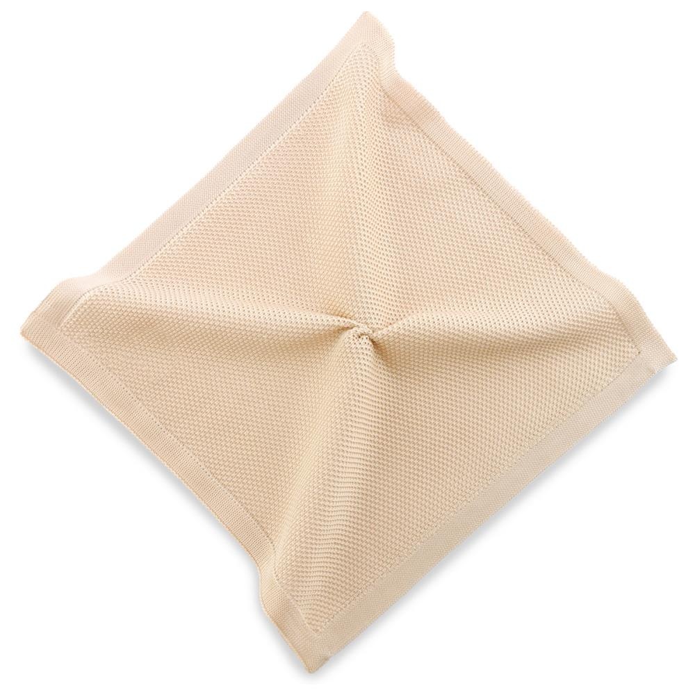 knitted pocket square champagne - 1