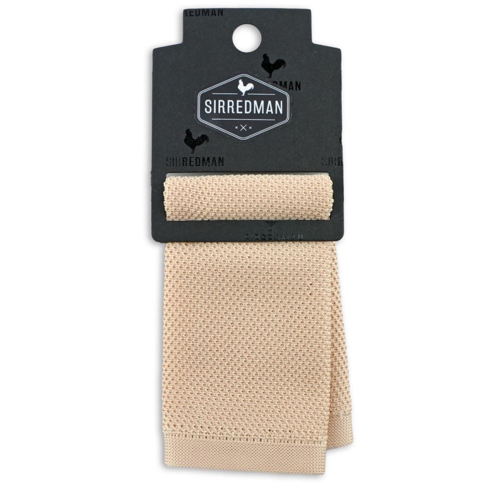 knitted pocket square champagne - 2