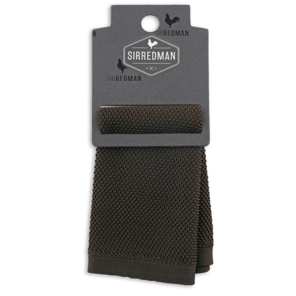 knitted pocket square dark brown - 2