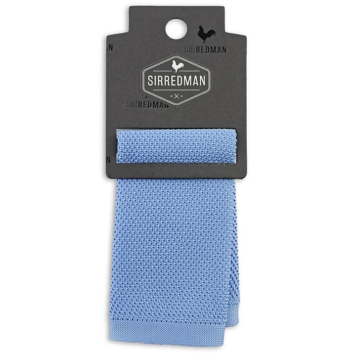 knitted pocket square light blue