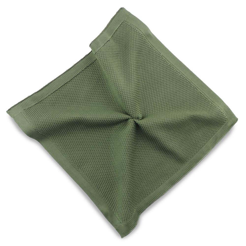 knitted pocket square moss green - 1