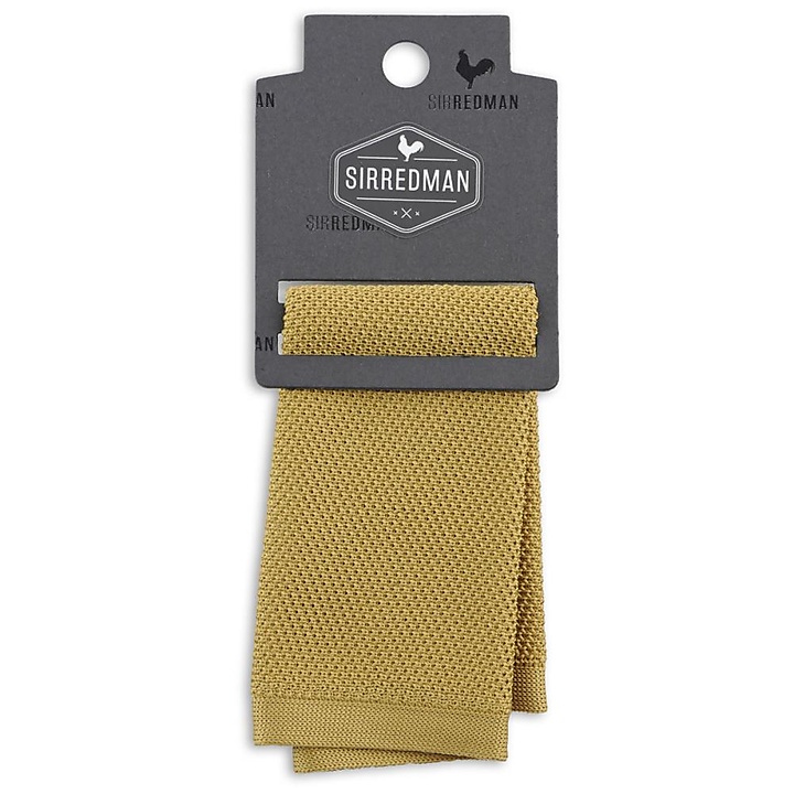 knitted pocket square mustard