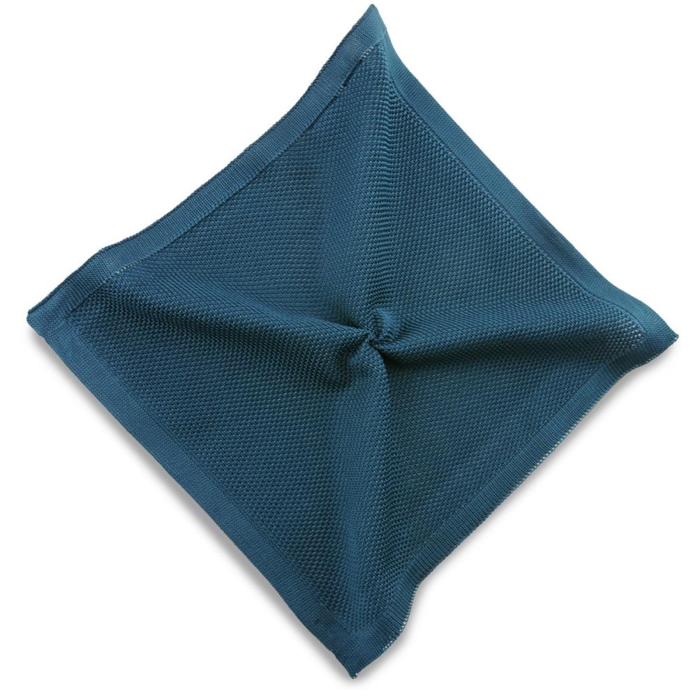 knitted pocket square petrol - 1