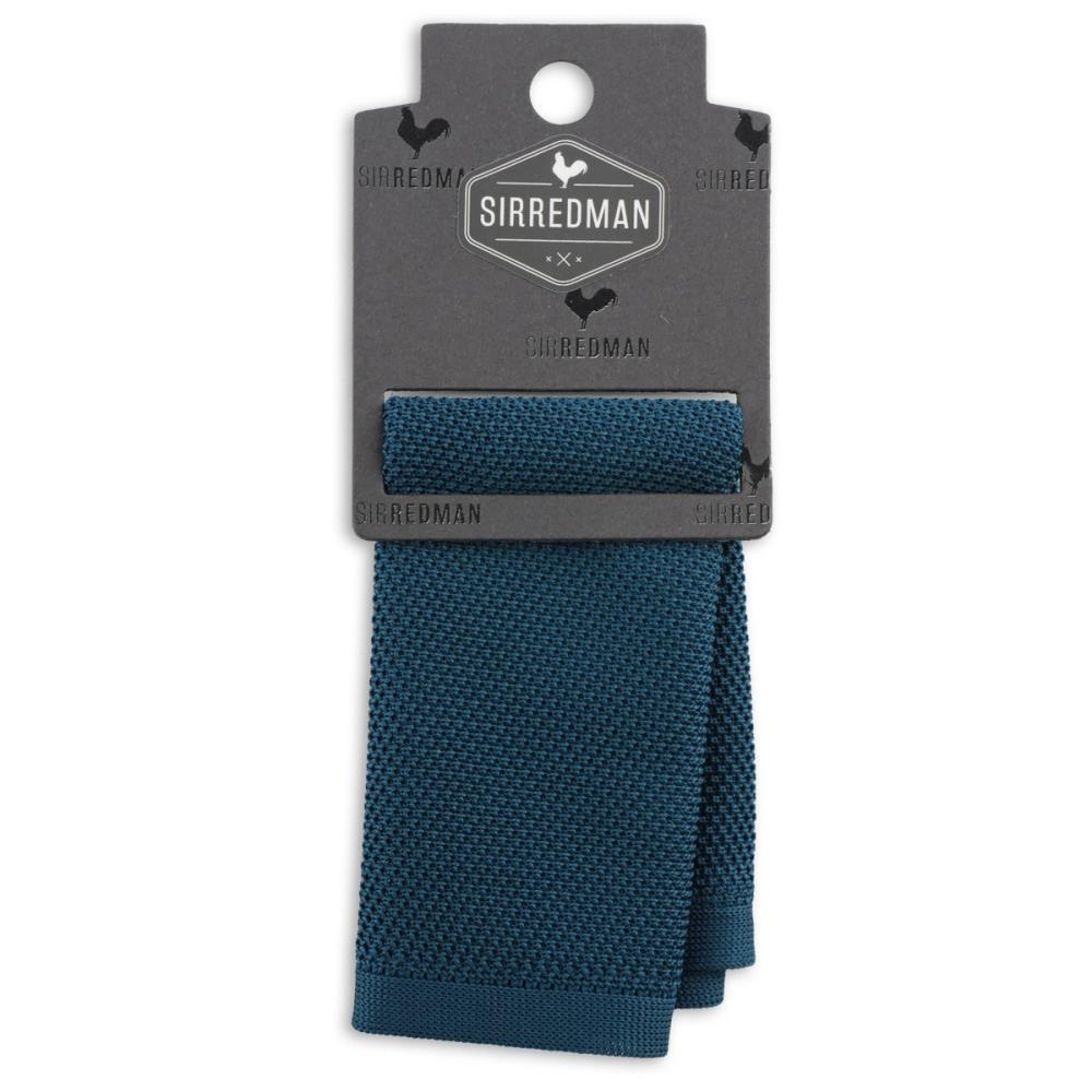 knitted pocket square petrol - 2