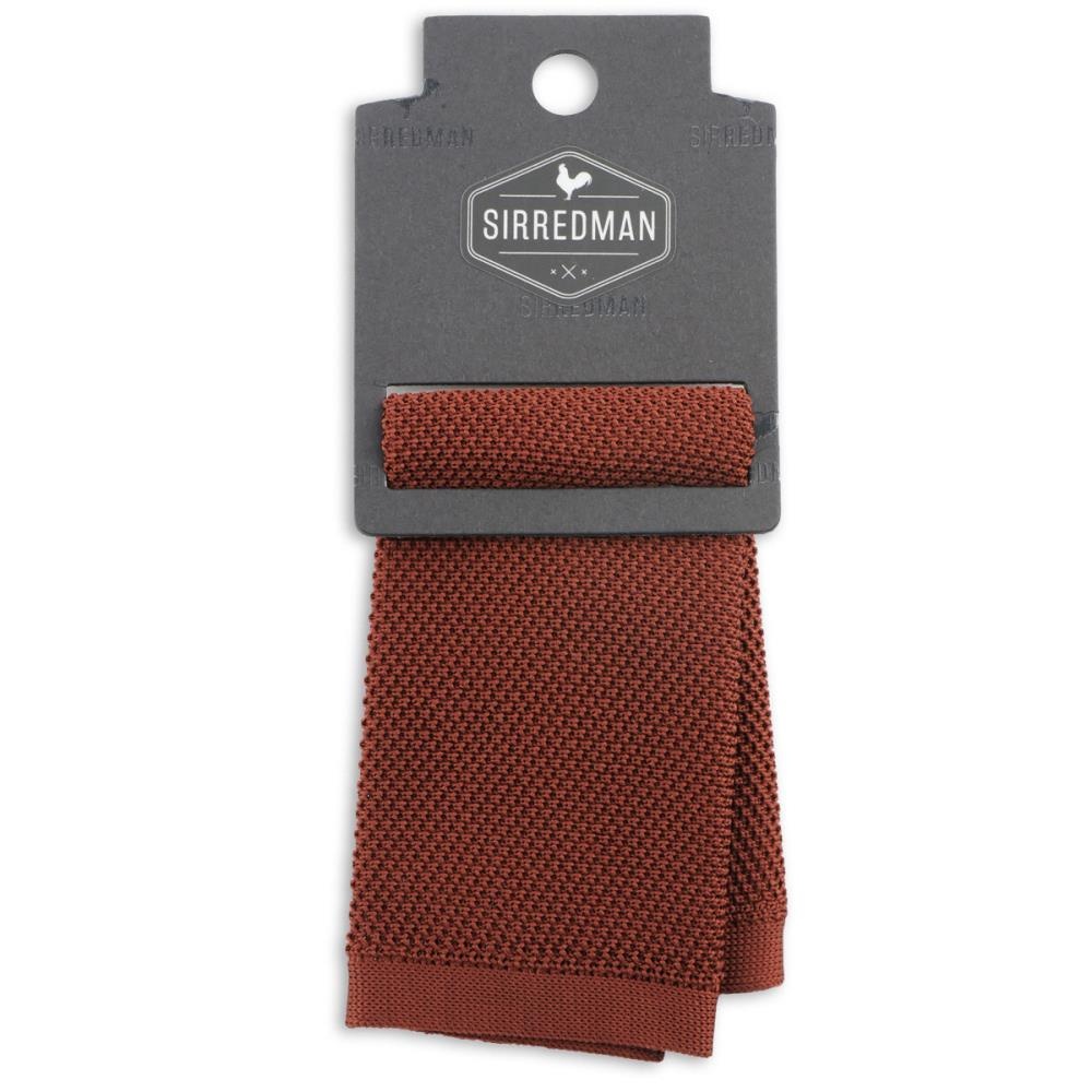 knitted pocket square rust brown - 4