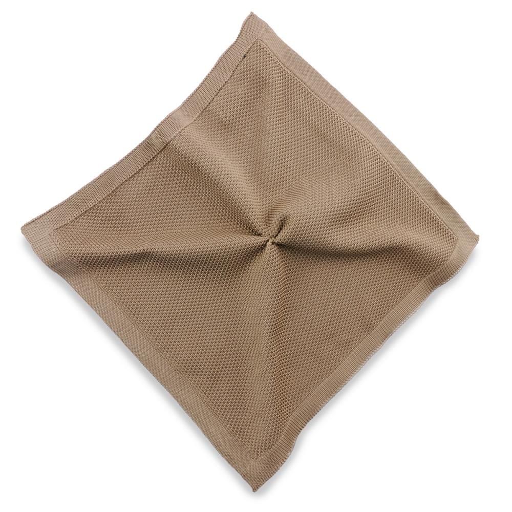knitted pocket square warm taupe - 1