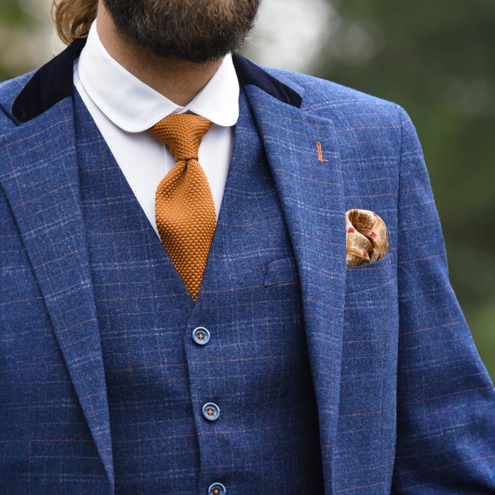 knitted tie cognac - 2