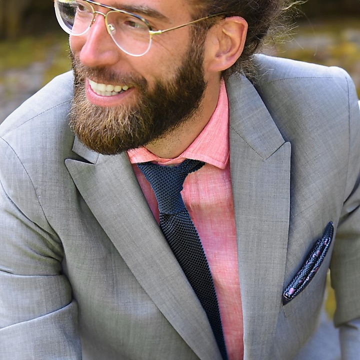 knitted tie dark blue