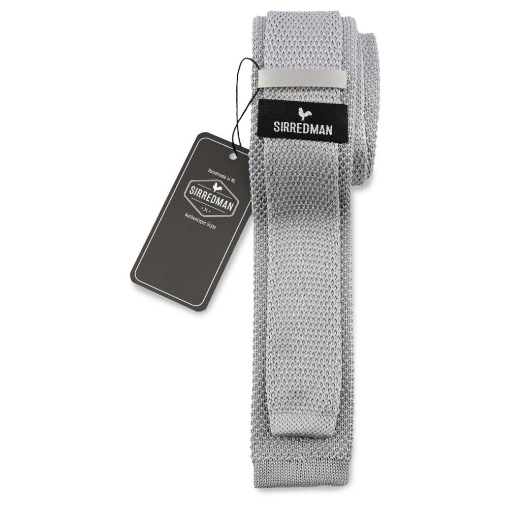 knitted tie grey - 2